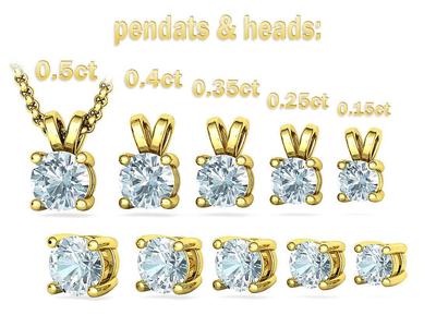 Solitaire Round Diamond Pendants and Heads 3DMODELS