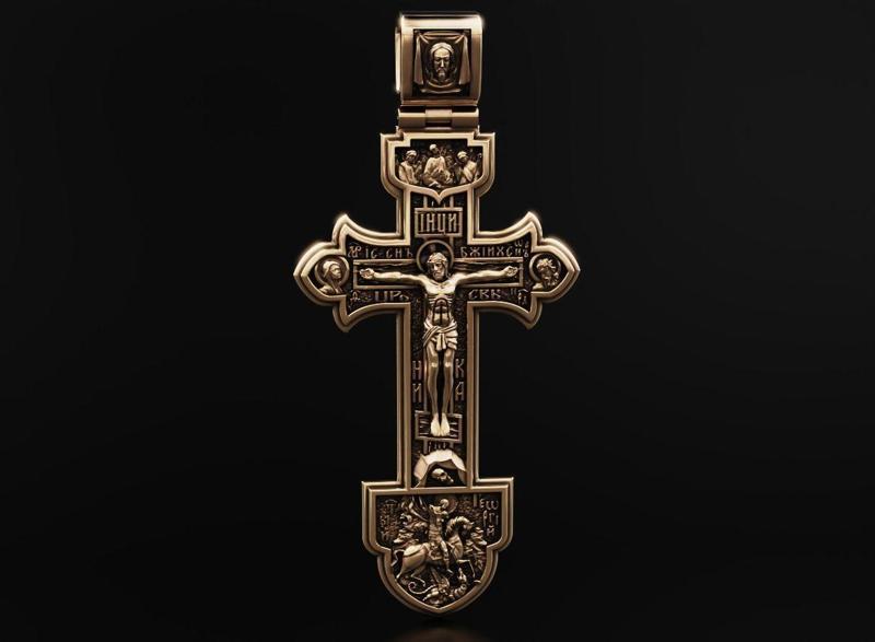 Orthodox cross with savior and saints 537