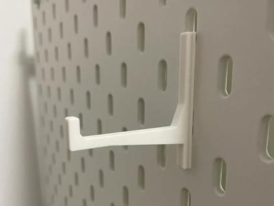 IKEA SKADIS pegboard hooks, perfectly aligned with hole spacing, reinforced structure, no wobbling, 5 lengths