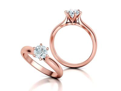 Solitaire Engagement Ring 6mm Stone 6 Prong Crown Head