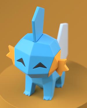 Low-poly Mudkip