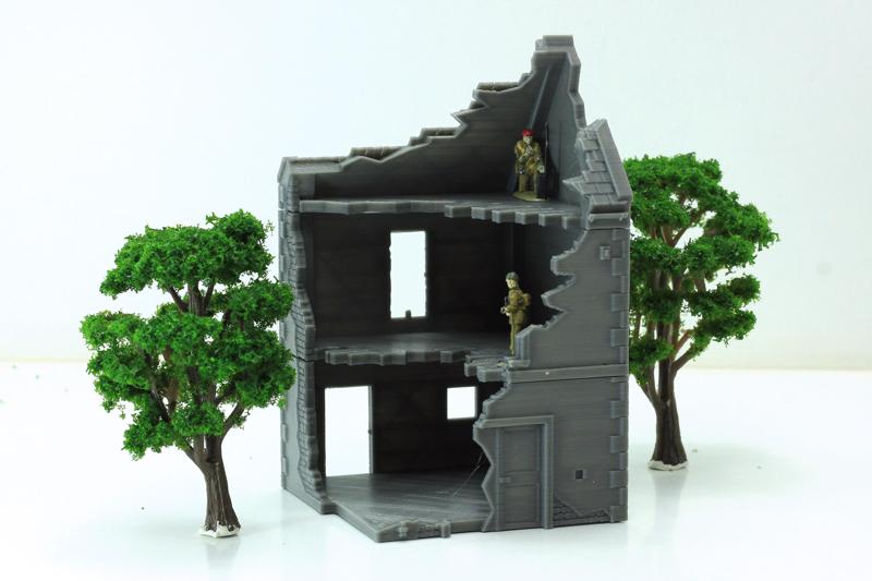Normandy French Village House DS-T6 Destroyed and Intact