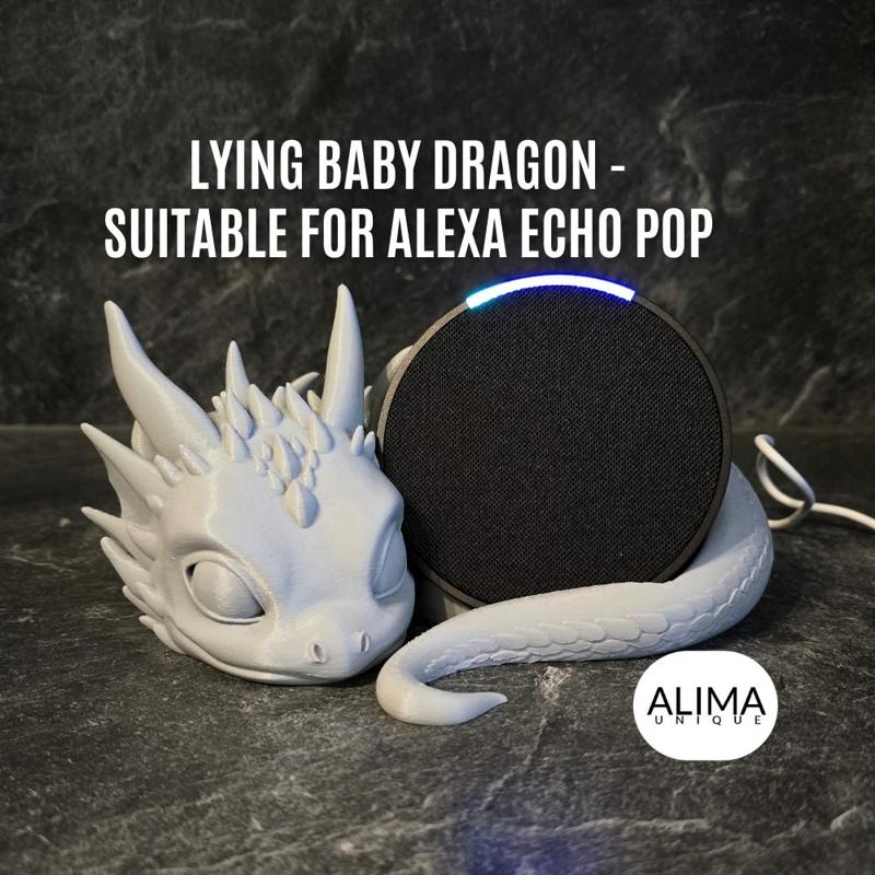 Lying Baby Dragon – suitable for Alexa Echo Pop