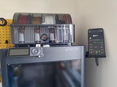 Stick-on phone mount for Bambu P1S (& other printers)