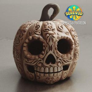 Day of the Dead Halloween Pumpkin – Lamp-SEREV3d