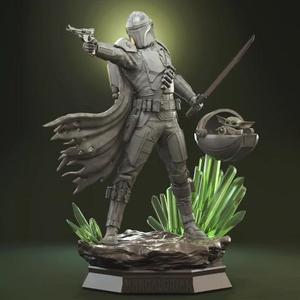 The Mandalorian and Grogu Diorama STL files for 3D Printing | Assembly Model