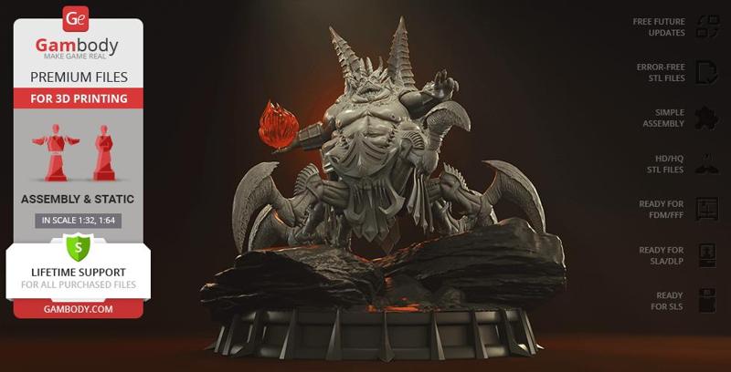 Azmodan Diablo STL files for 3D Printing | Assembly Model