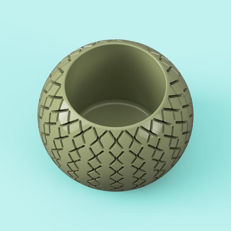 Cross Hatch Faceted Planter