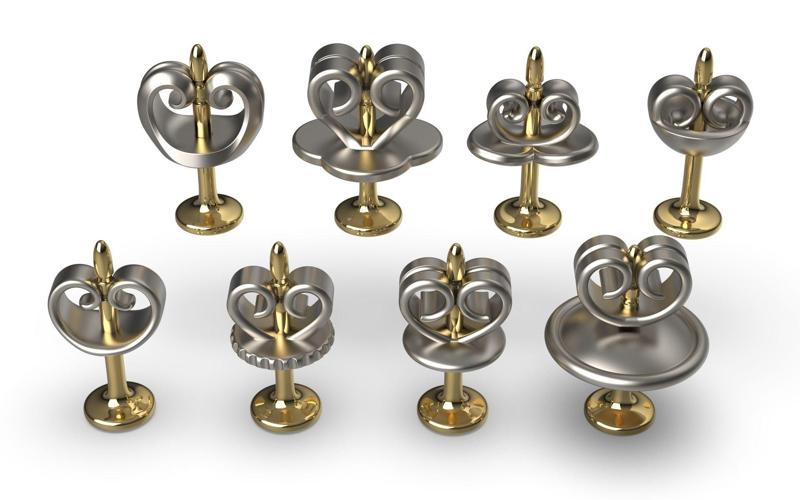 Earring Stud Push Lock Backs