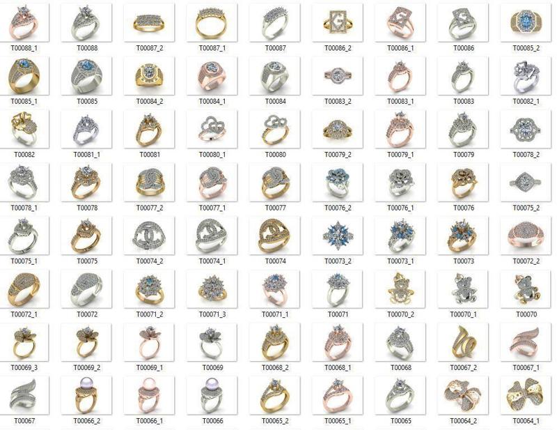 Collection 3d Ring Jewellery Models bulk