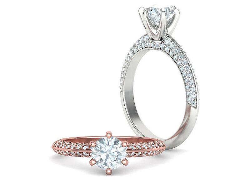 Engagement Ring 1CT STONE  Tring 6claw Ring 3dmodel