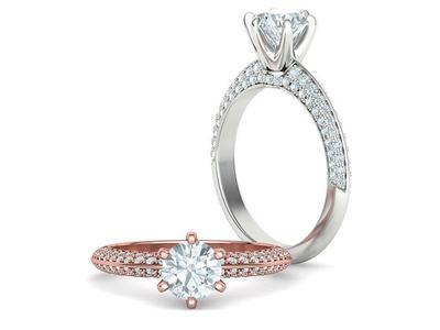 Engagement Ring 1CT STONE  Tring 6claw Ring 3dmodel