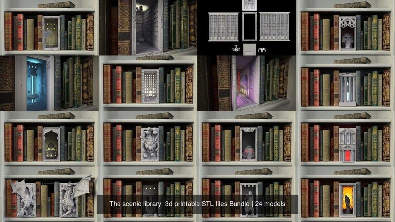 The scenic library  3d printable STL files Bundle 3D Model Collection