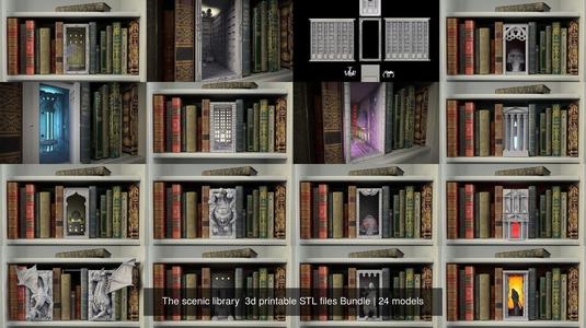 The scenic library  3d printable STL files Bundle 3D Model Collection