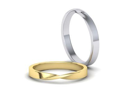 Mobius Wedding Ring 3mm wide band 3dmodel