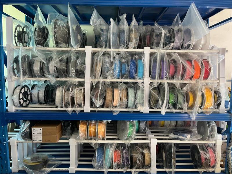 3D printed spool holder, filament rack, 3D stackable shelf. Storage organizer