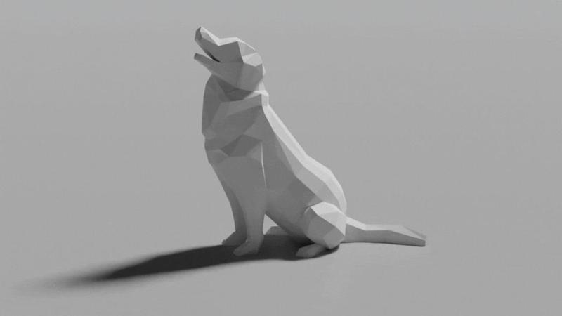 Low Poly Dog (Golden Retriever Labrador) (Decoration) (No Supports) FIXED