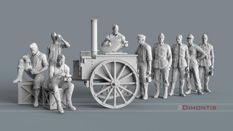 field kitchen and german soldiers