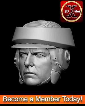 Star wars Head sculpt – Endor Trooper – Tom Cruise – 1:12 and 1:6 Scale- Action Figure Head