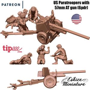 57mm AT gun US paratroopers – 28mm