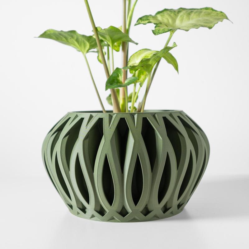 The Serik Planter Pot with Drainage Tray & Stand: Modern and Unique Home Decor for Plants