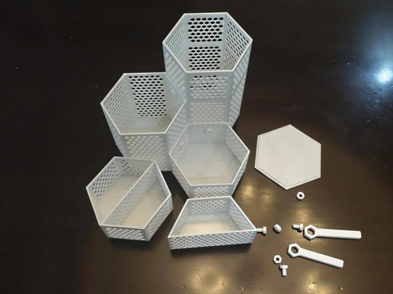 Hexagonal Storage Box Series Linking Nuts Bolts Wrenches Two-Piece Set