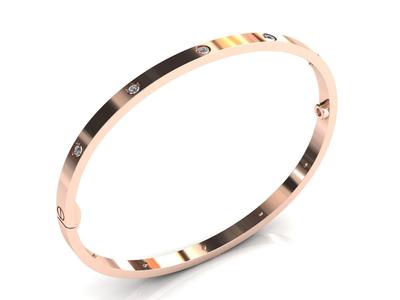 Love Small C Bracelet Diamonds or Screws 16 cm