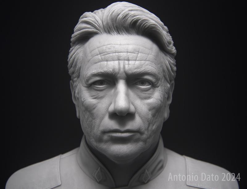 Edward James Olmos as William Adama Bust Printable 3D Model