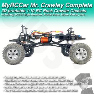 MyRCCar Mr. Crawley Complete. 1/10 Customizable RC Rock Crawler Chassis with Portal Axles and Gearbox