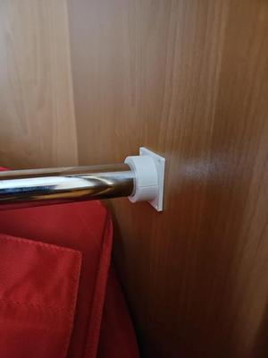 Wardrobe 25 mm tube holder (round or square) - snapping/sliding upper part   