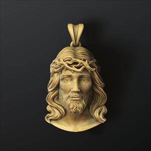 Jesus Christ Head With Thorns Pendant v2
