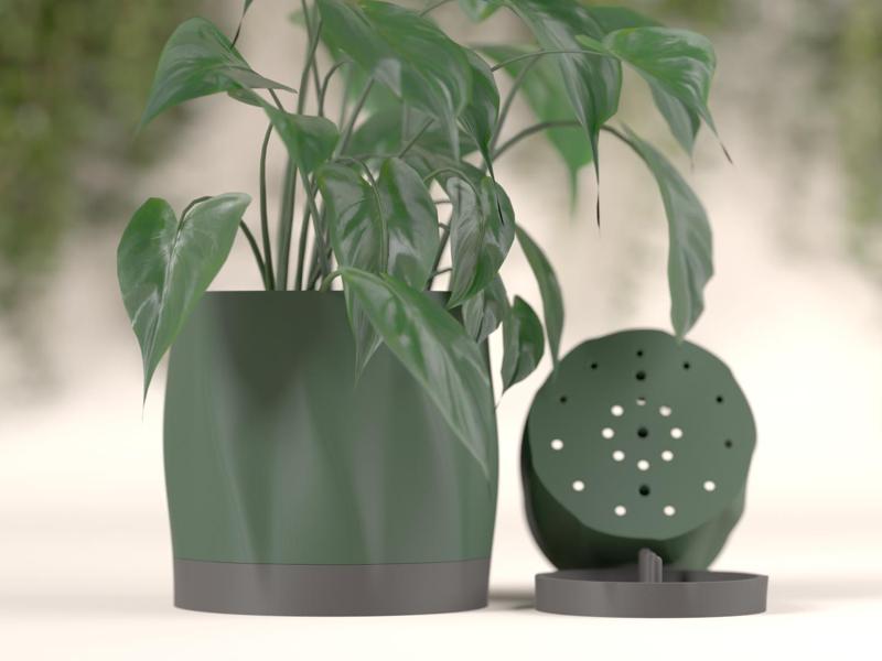 Planter with Drainage. Plant Pot With Drip tray
