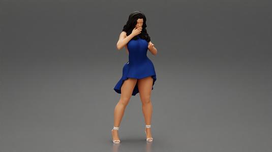 Sexy girl in fashion dress with long hair