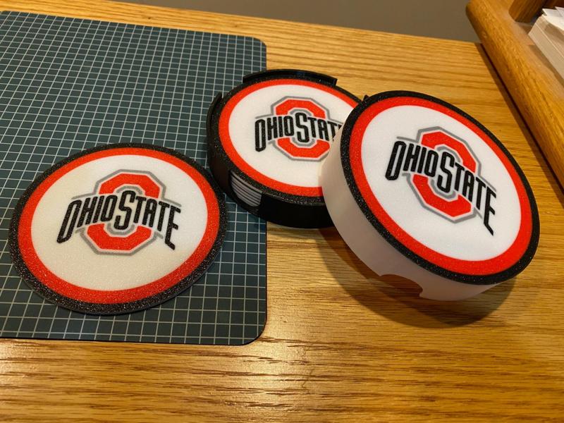 Ohio State Coaster “Full Set” Coaster, Caddy w/Full Color Top