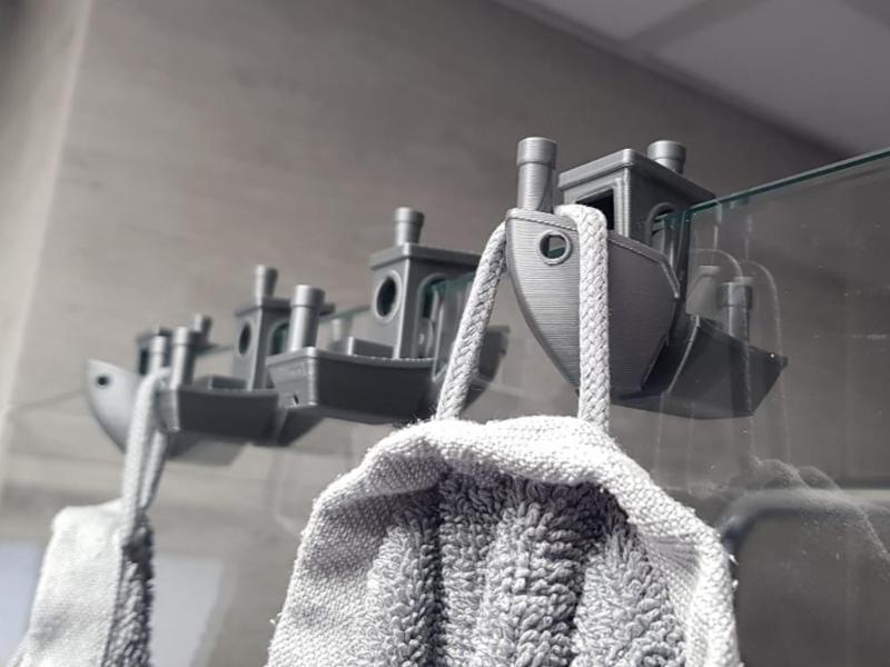 3DBenchy towel hook Benchy glass shower – 4 models