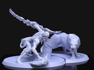 Hunter and panther