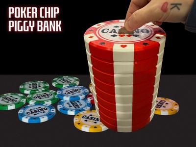Poker Chip Piggy Bank