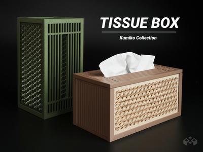 Tissue Dispenser, Rectangular, Asanoha Pattern