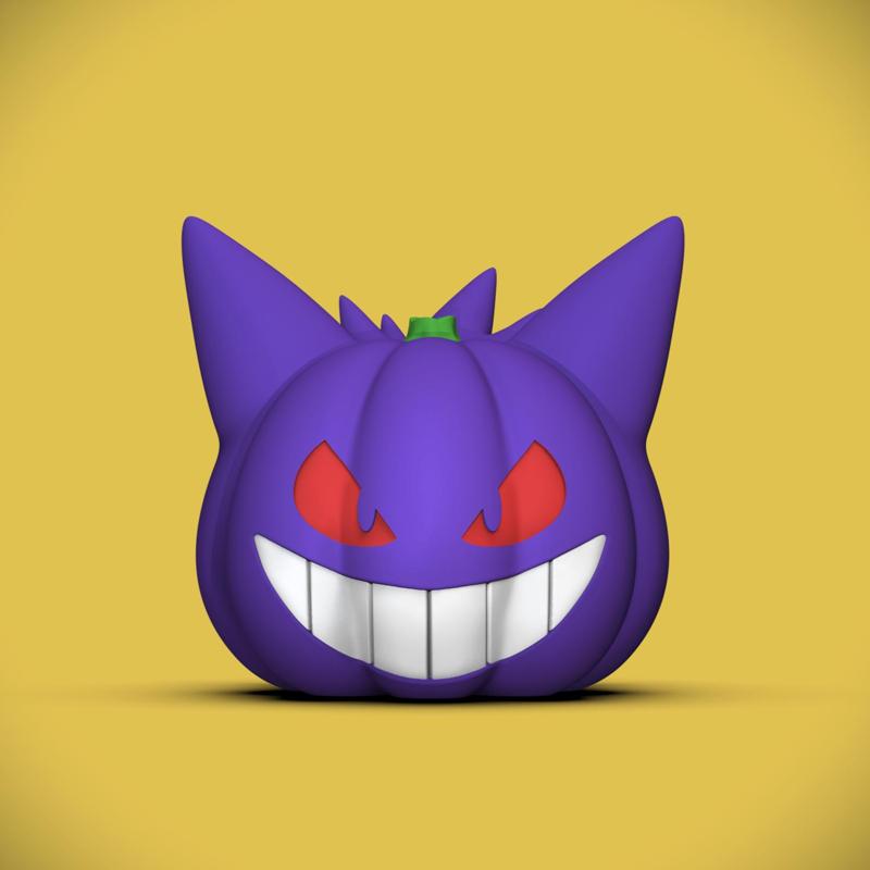 Gengar Pumpkin (+Bambu 3mf Files)