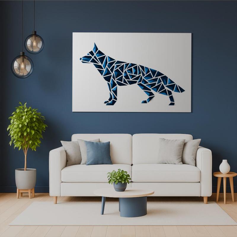 “German shepherd style” – Geometric dog wall art