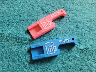 2-in-1 Bottle and Can Opener Keychain Gadget