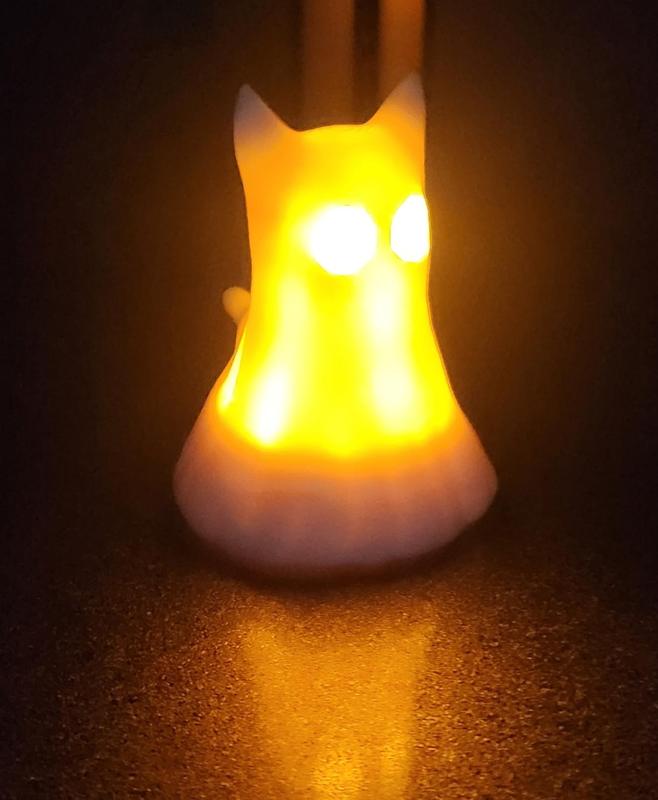 SPOOKY GHOST KITTY LAMP