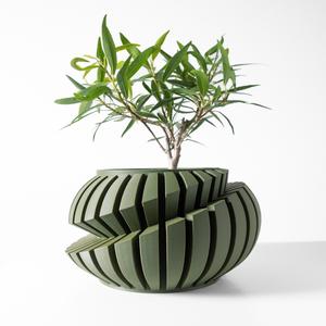 The Luxira Planter Pot with Drainage Tray & Stand: Modern and Unique Home Decor for Plants