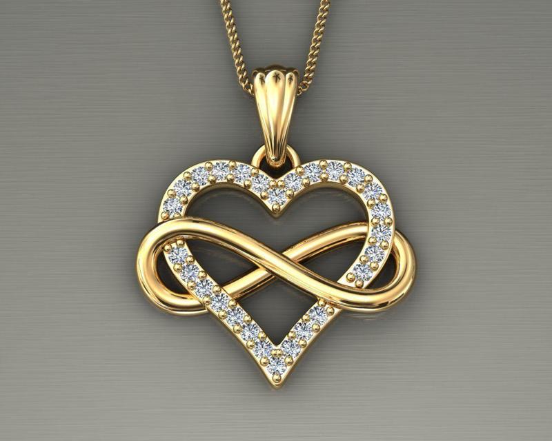heart pendant infinity diamond
