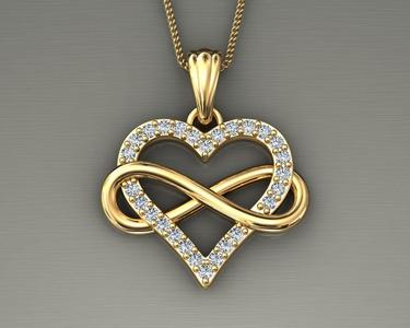 heart pendant infinity diamond