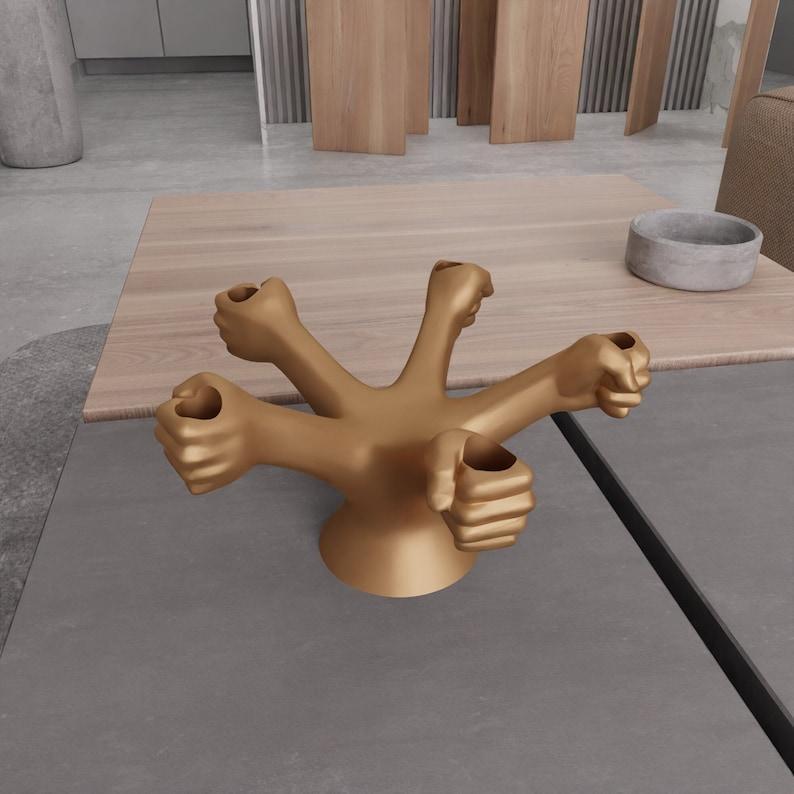 3D Human Hand Candle Holder with 3D Stl File & Hand Sculpture, 3D Printed Decor, Candle Stick Holder, Hand Print, 3D Printing, Hand Holder