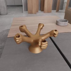3D Human Hand Candle Holder with 3D Stl File & Hand Sculpture, 3D Printed Decor, Candle Stick Holder, Hand Print, 3D Printing, Hand Holder