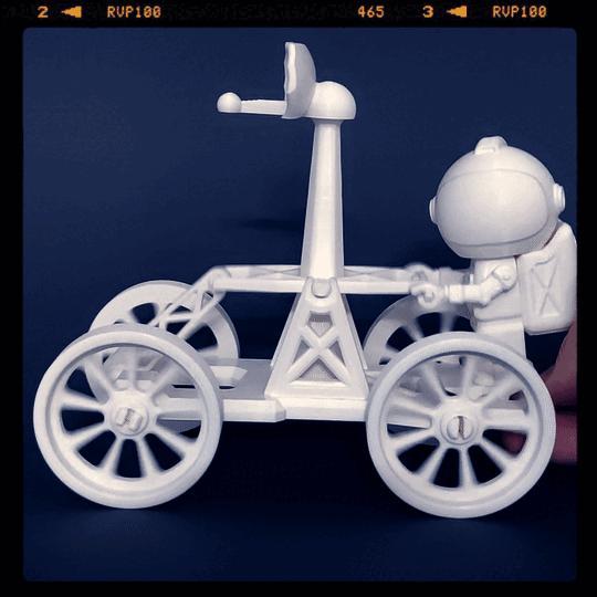 Astronaut on a lunar rover