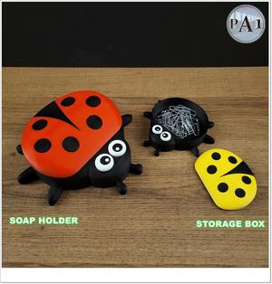 LADYBUG STORAGE BOX / SOAP HOLDER - NO SUPPORTS