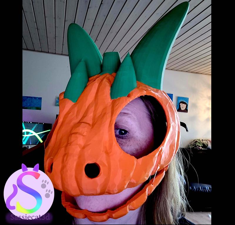 Pumpkin dragon skull mask